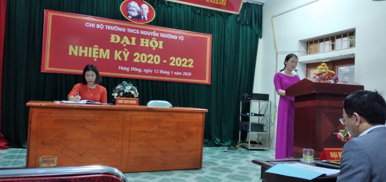 Trường THCS Nguyễn Trường Tộ tổ chức Đại hội Chi bộ nhiệm kỳ 2020-2022